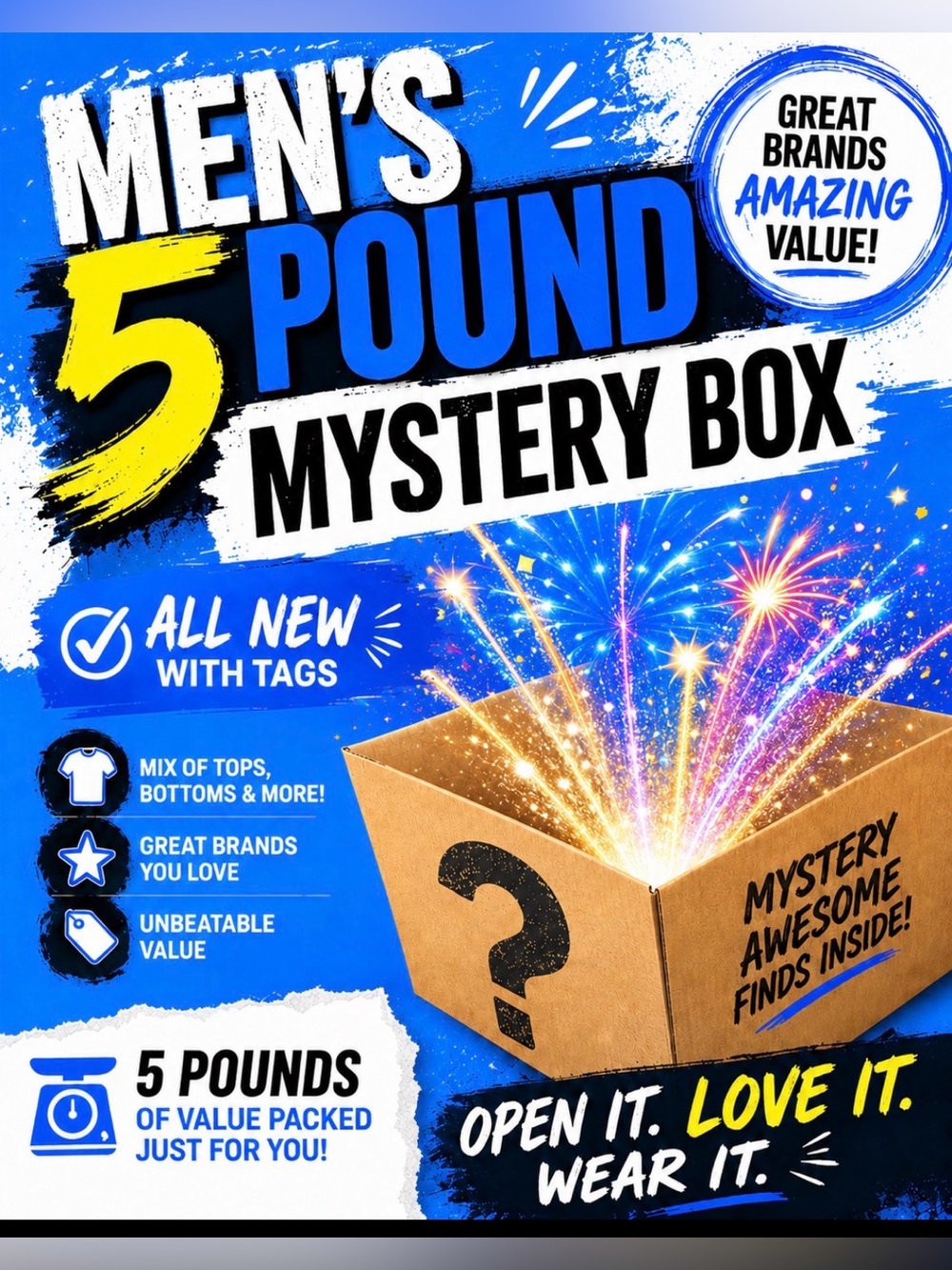 Big & Tall Men's 5 Pound Mystery Box